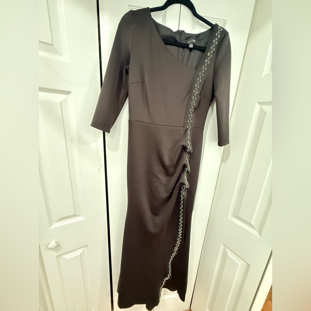 Elegant Brown Evening Dress with Embellishments